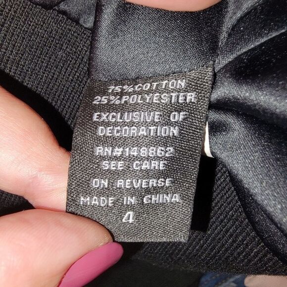 TORRID Black Velour Velvet Floral Embroidered Beaded Bomber Jacket 4/4x - Picture 7 of 8